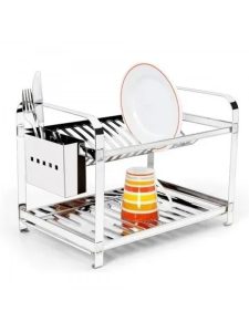 Escorredor de 16 Pratos Louças em Inox + Porta Talher Inox