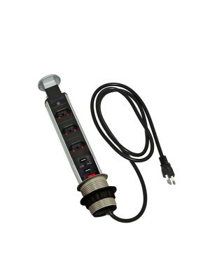 Torre Multiplug Retrátil Com 3 Tomadas e 2 Usb Embutir - KZI