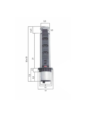 Torre Multiplug Retrátil Com 3 Tomadas e 2 Usb Embutir - KZI - Imagem 3