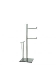 Papeleira de Chão Inox Dupla com Porta Revista - Design e Praticidade