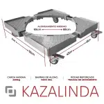 Carrinho Suporte Gira Fácil p Fogão, Geladeira, Máquina de Lavar – Aço Inox 400kg