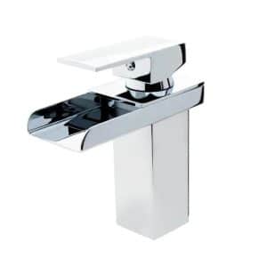 Torneira Monocomando Cascata Quadrada Bica Baixa Inox Polido
