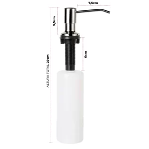 Dosador Detergente Embutir Inox Polido Kazalinda 500ml