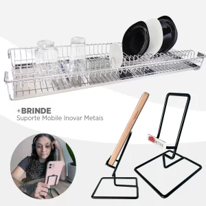 Escorredor de Louças Embutir Fixo 97cm Cromado Com Bandeja Jomer 8734