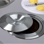 Lixeira Embutir 8 Litros Tampa Inox Escovado Balde Alumínio