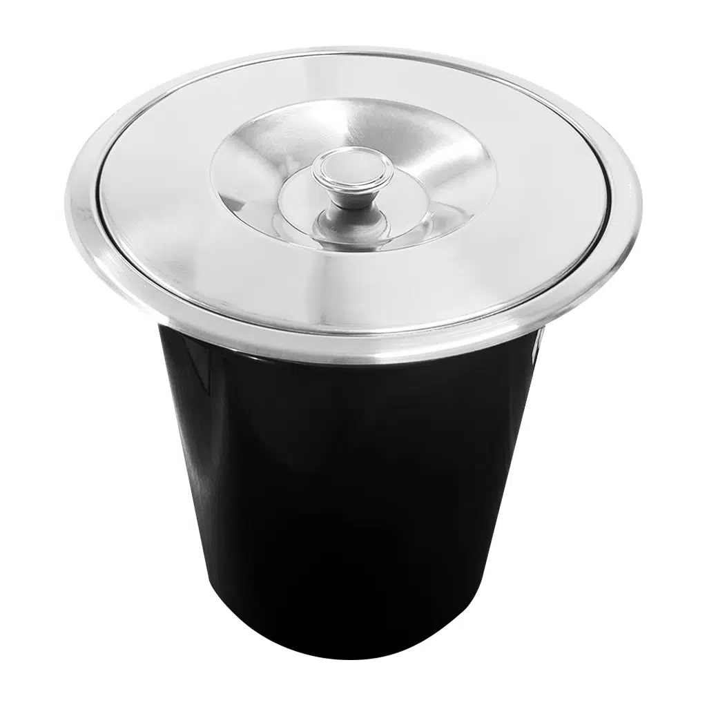 Lixeira de Embutir 5 Litros Tampa em Inox Polido com Balde de Plástico Kazalinda