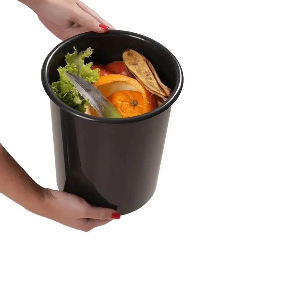 Lixeira de Embutir 5L Kazalinda Tampa Inox Escovado com Balde Plástico