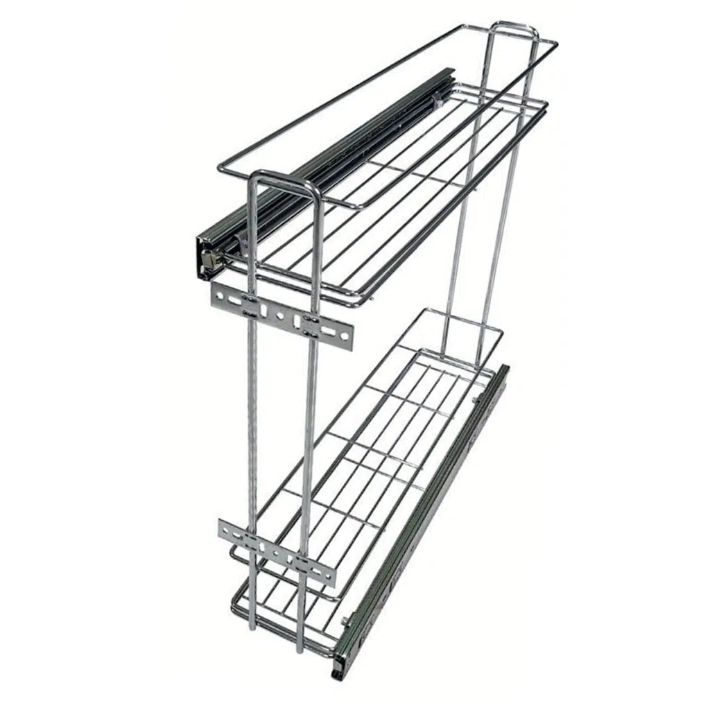 Porta Temperos Duplo JL Max Lateral Cromado com Trilhos Deslizante - Jomer 8684