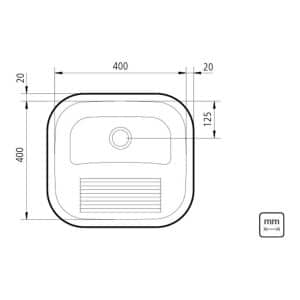 Tanque de Encaixe Tramontina Hera 25L em Aço Inox Acetinado 40x40cm