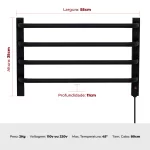 Toalheiro Térmico Flape Pequeno Preto Fosco 110v/220v