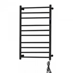Toalheiro Térmico Redondo Preto Inox Kazalinda | Timer e Temp. Touch | Bivolt