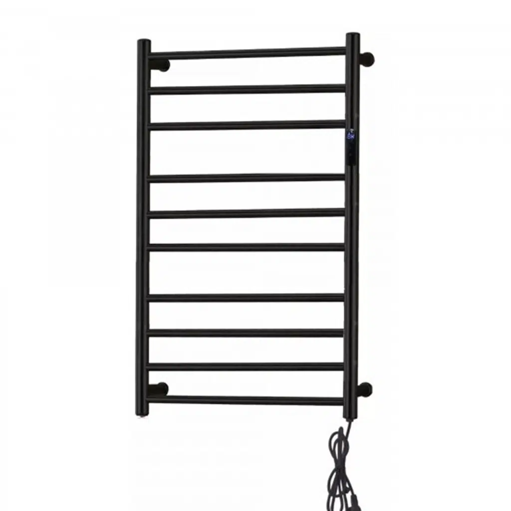 Toalheiro Térmico Redondo Preto Inox Kazalinda | Timer e Temp. Touch | Bivolt
