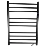 Toalheiro Térmico Redondo Preto Inox Kazalinda | Timer e Temp. Touch | Bivolt