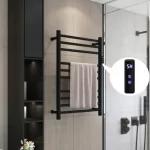 Toalheiro Térmico Redondo Preto Inox Kazalinda | Timer e Temp. Touch | Bivolt