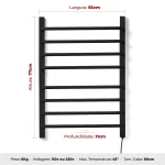 Toalheiro Térmico Preto Flape Grande – 110V-220V