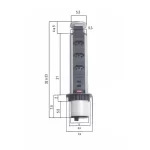 Torre Multiplug Retrátil KZI - 3 Tomadas + 2 USB - Design Oculto