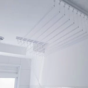 Varal de Teto Individual 8 Varetas Branco 120cm - Kazalinda
