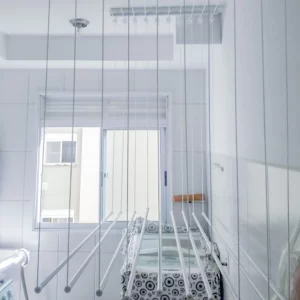 Varal de Teto Individual 8 Varetas Branco 120cm - Kazalinda