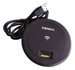 Carregador Wireless Usb Mesa Embutir Portátil Ø60mm