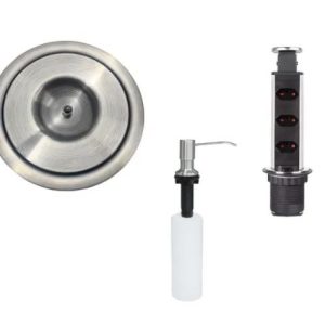 Kit Lixeira Embutir 5l + Torre De Tomada + Dosador Inox