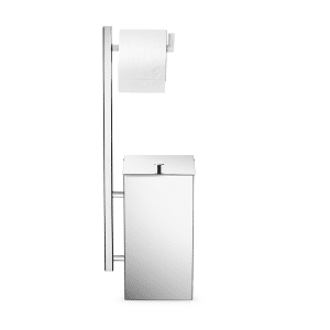 Lixeira Quadrada Inox Polido com Papeleira Ecobin