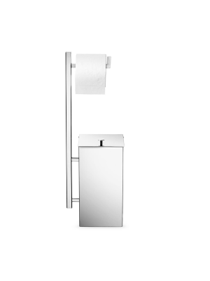 Lixeira Quadrada Inox Polido com Papeleira Ecobin