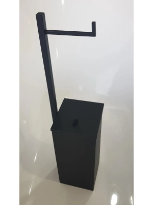 Lixeira com Papeleira em Inox - Preto - Image 2