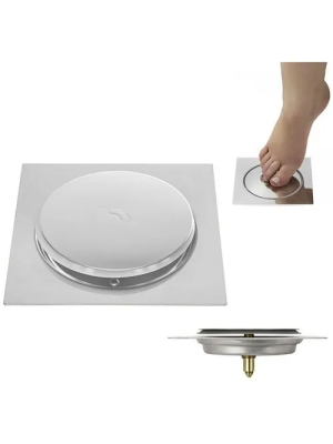 Ralo Inteligente Click para Banheiro 10x10 Cm Inox