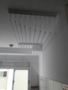 Varal de Teto Individual 10 Varetas Branco - 100cm