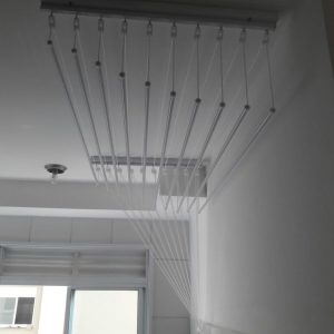 Varal de Teto Individual 10 Varetas Branco - 120cm