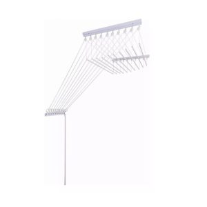 Varal de Teto Individual 10 Varetas Branco - 80cm