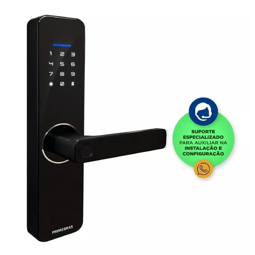 Fechadura Digital Miami com Biometria e Senha Primebras
