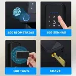 Fechadura Digital Miami com Biometria e Senha Primebras