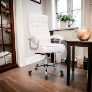 Cadeira de Escritório Presidente Oslo Branca 3321 Or Design