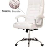 Cadeira de Escritório Presidente Oslo Branca 3321 Or Design