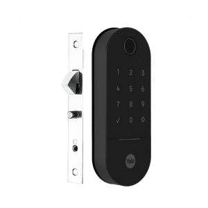 Fechadura Digital Lia BP Porta de Correr Preta Fosca Yale