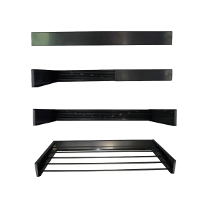 Varal de Parede Mágico Retrátil Oculto 90cm 5 Varetas Preto - Imagem 2