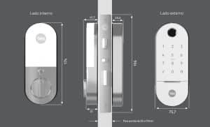 Combo Fechadura Digital Lia BP para Porta Correr Branca Yale