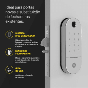 Combo Fechadura Digital Lia BP para Porta Correr Branca Yale