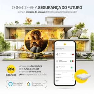 Combo Fechadura Digital Lia BP para Porta Correr Branca Yale