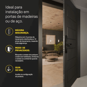 Combo Fechadura Digital Multiponto 13 Pinos YDM 60 Direita