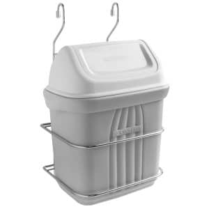 Suporte com Lixeira 6,5L em Aço Inox para Barra de Parede