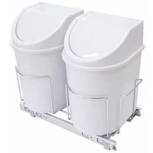 Lixeira Dupla de Base Trilhos Deslizante 24 Lts Inox - Jomer 3318