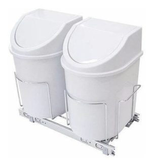 Lixeira Dupla de Base 24Lts Jomer - cada cesto com 12Lts
