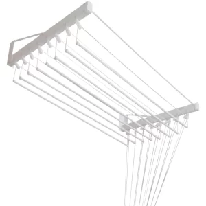 Varal De Parede Individual 10 Varetas Branco - 80cm