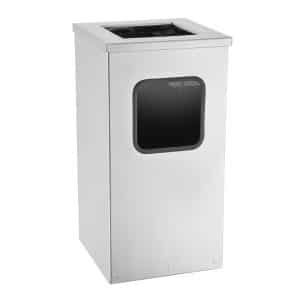 Lixeira Inox 50L com Cinzeiro Ecobin