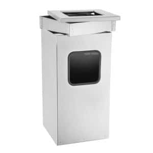 Lixeira Inox 50L com Cinzeiro Ecobin
