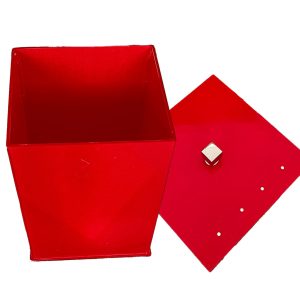 Lixeira Em Acrílico Quadrada Com Strass Cereja Decor Acrílicos