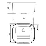Tanque De Encaixe 40x35cm 19l Tramontina Hera Compact Inox
