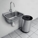 Tanque Tramontina de Parede Hera Wall 34L em Aço Inox Acetinado 50x40cm
